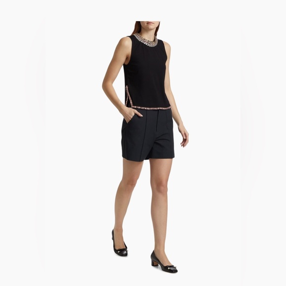 Cinq a Sept Black Embellished Tank Top - Picture 3 of 11
